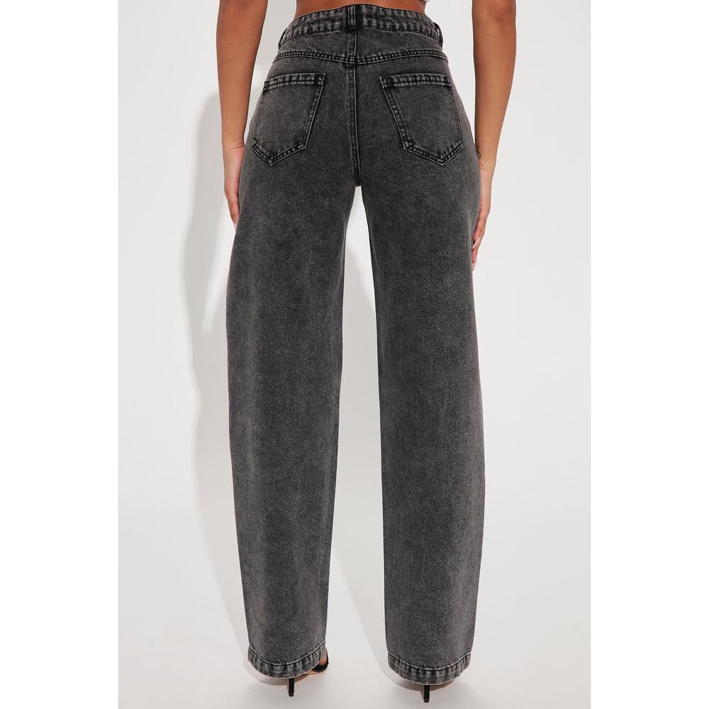 Fashion Nova Got A Secret V Front Straight Leg High Rise Jeans Size 18 NWT Gray - Picture 9 of 12
